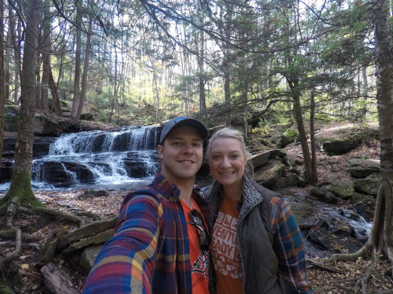 Steve and Caroline Pochedly at Logan Falls in Pennsylvania